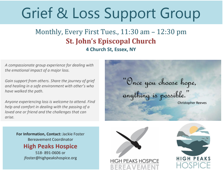 Essex Grief Support Group High Peaks Hospice And Palliative Care