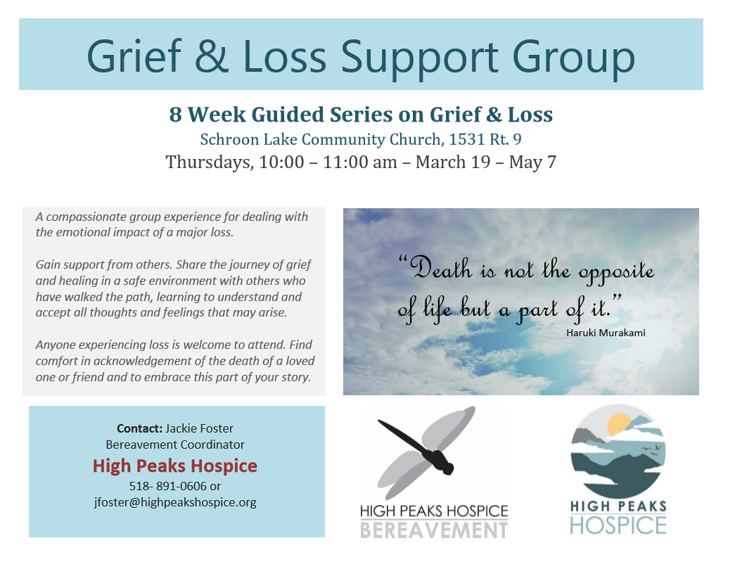 Eight week Grief Course - Schroon Lake