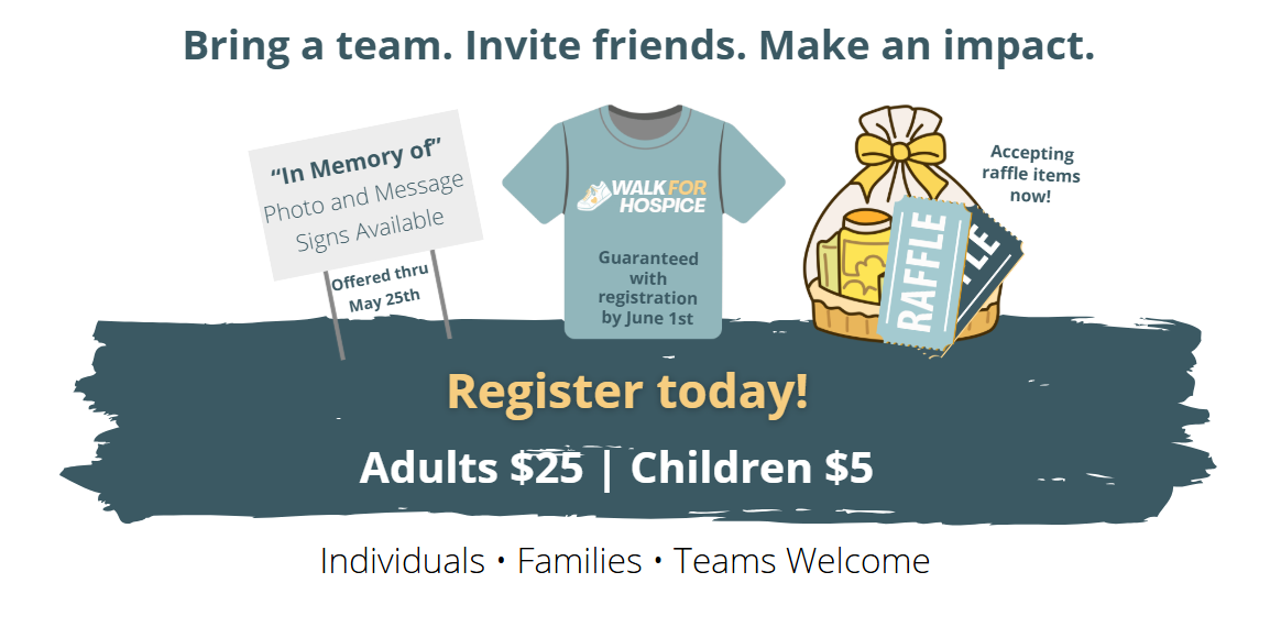 Walk for Hospice 2026 Register Banner
