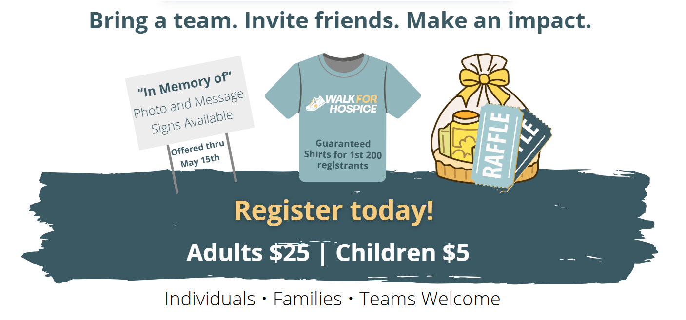 Walk for Hospice 2026 Register Banner